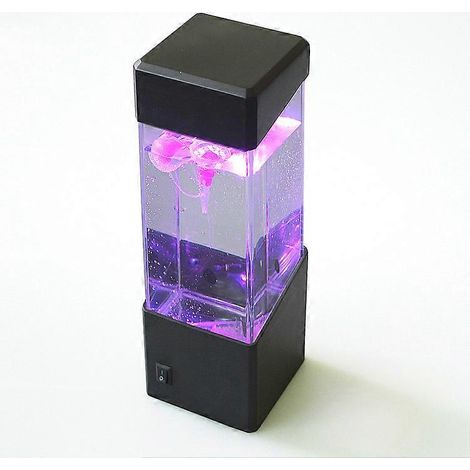 Aquarium électrique à méduses sur le thème de l'océan, lampe de table avec lumière à couleurs changeantes pour la relaxation, lumière d'ambiance, décoration intérieure parfaite (alimentation USB) (1/4)