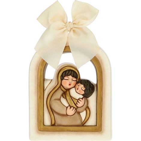 THUN - Formella con Madonna e Bambin Gesù - Decorazioni Natale Casa - Formato Medio - Ceramica - 9 x 1,8 x 14,5 h cm (1/4)