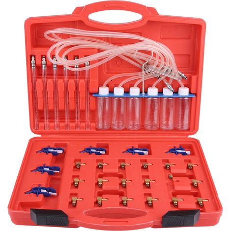 Kit de test de diagnostic de débit d'injecteur diesel avec adaptateur rampe commune et tuyau de carburant, outil de vérification pour cylindre. (1/5)