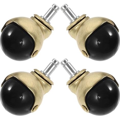 Lot de 4 roulettes à billes dorées de 5 cm pour chaise de bureau et canapé - Résistantes à l'usure avec rotation à 360 degrés - En polypropylène et acier inoxydable - Pour l'intérieur à la (1/5)