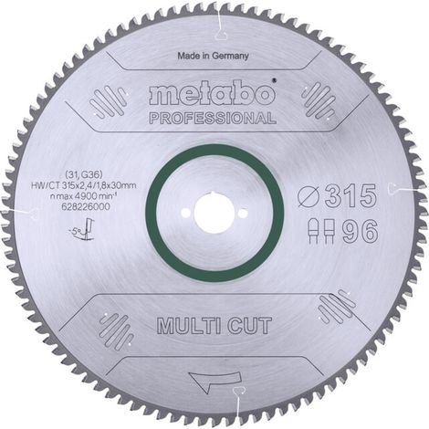 Metabo Lame de scie circulaire hw/ct 315 x 30, 96 fz/tz, 5° nég. (628226000)