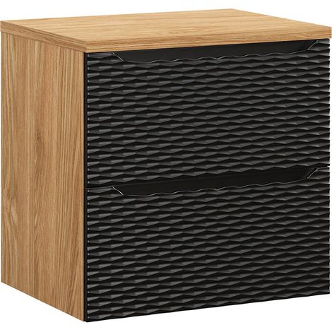 Elora mueble bajo 60cm negro y madera (1/4)