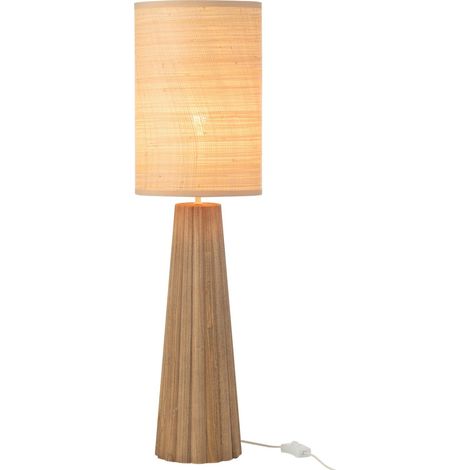 Lampe parapluie bois naturel ambiance chaleureuse - Bois naturel clair et beige (1/5)