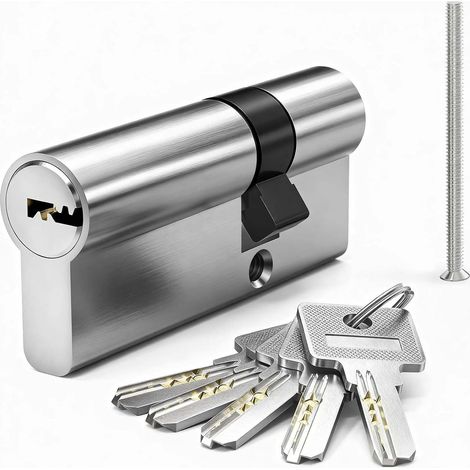 Cylindre profilé 25/45 - Cylindre de serrure Euro - Cylindre de serrure double face - 70 mm - Avec 5 clés en laiton (1/5)