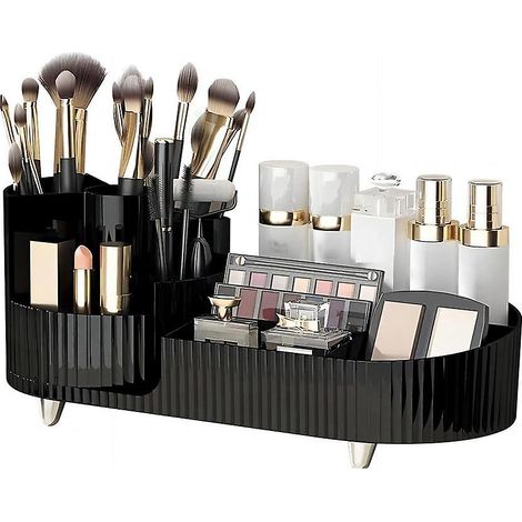 Boîte de rangement rotative pour maquillage et pinceaux, idéale pour ranger vos produits de soin de la peau. (1/5)