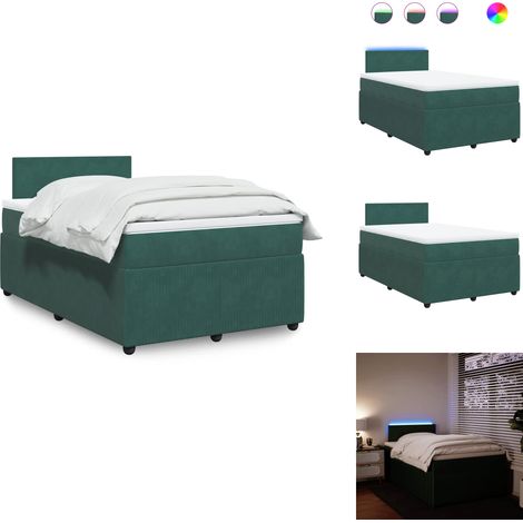 Sommier à lattes de lit avec matelas vert foncé 120x190 cm - Sommier À Lattes De Lit - Sommiers À Lattes De Lit - Lit - Meuble De Chambre À Coucher (1/5)