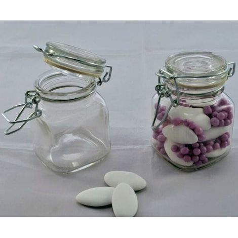 Vtizikl Set Di Barattoli Per Bomboniera In Vetro Porta Confetti Con Chiusura Ermetica - (1/4)