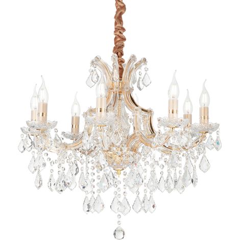 Lampadario Classico Napoleon Metallo-Cristallo Oro 8 Luci E14 (1/2)