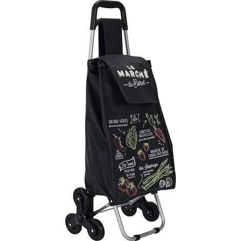 Carrello della spesa Bistrot a 6 ruote, nero
