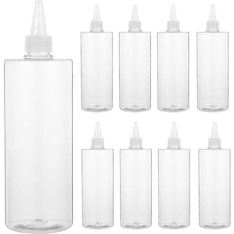 Lot de 10 flacons compte-gouttes souples pour liquides, flacons applicateurs de colle avec aiguille compte-gouttes et distributeurs à pression (1/3)