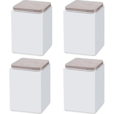 (Blanc 10 cm) 4 pieds de support de meuble, rehausseur autocollant en acier au carbone, carré 6 x 6 cm, pour canapé, lit, meuble TV, rehausseur de meuble, hauteur 5 cm/10 cm, noir/bla (1/3)