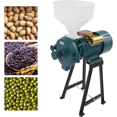 HAUTOUR Moulin à céréales électrique 2200 W, 220 V, Broyeur à Épices, moulin à maïs commercial, moulin à grains, riz, maïs, céréales, café, blé, Ausgenommen Trichter (1/5)