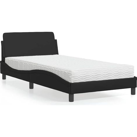 Bett mit Matratze "Dover" Schwarz 100x200 cm Kunstleder (1/5)