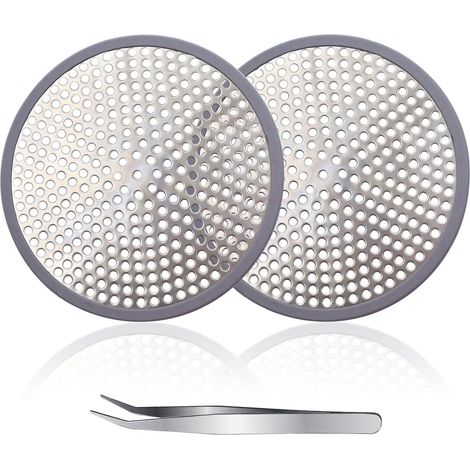 2 Pièces Drain de Douche, Acier Inoxydable 304, Filtre Cheveux, Bord Silicone Antidérapant, Salle de Bain