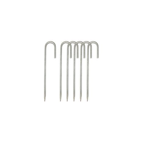 Bardusch-30cm Piquets d'ancrage Résistants en Acier Galvanisé Antirouille avec Crochets en J pour Tentes de Trampoline - Convient pour Camp, Jardin, Abri et Balançoires