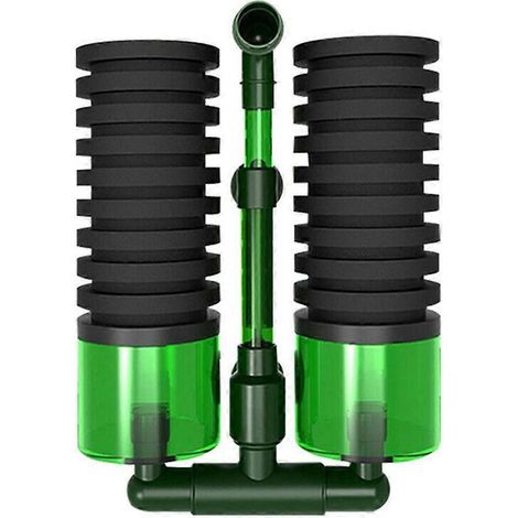 Doppelkopf-Wasserfilter, Schwammwasserfilter für Aquarien und Fischbecken