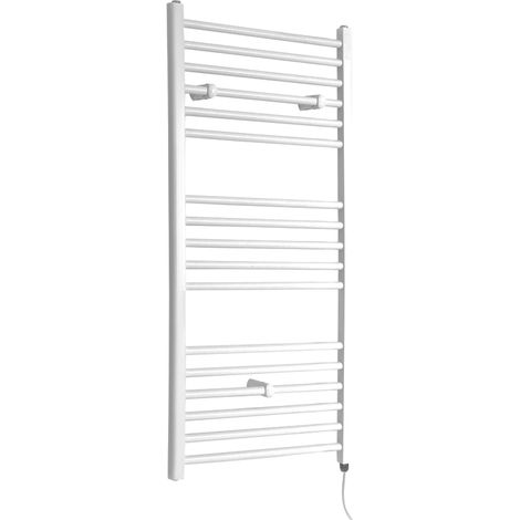 Hudson Reed Ive - Sèche-Serviettes Design Électrique Moderne Plat - Blanc  - 120 cm x 50 cm