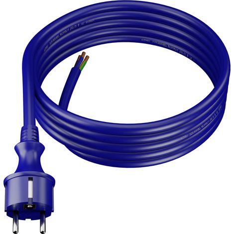 Polyurethankabel mit geradem Stecker 3M 3x2,5MM2 IP44 blau (1/5)