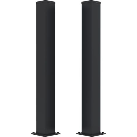 Lote de 2 postes de hierro CARMO 15x15 cm Alt. 145 cm negro