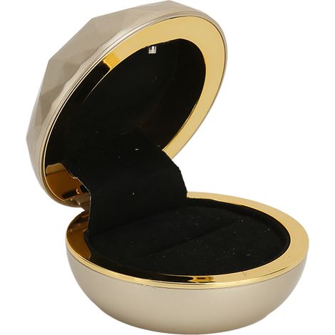 Boîte à bijoux ronde avec éclairage LED pour mariage, fiançailles et cadeaux - Présentation et rangement d'anneaux