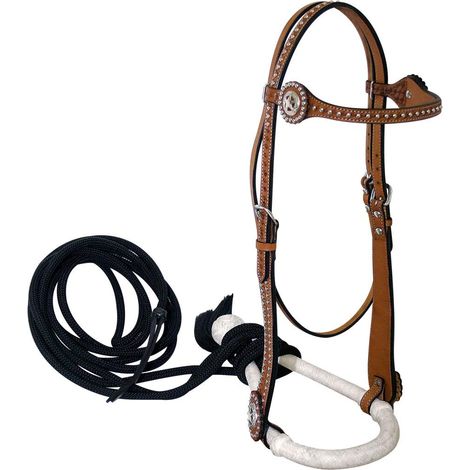 Bosal avec tête de lit et mecate avec décoration en étoile de concho