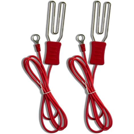 Kit de connexion de clôture électrique en acier inoxydable avec pinces crocodiles - Connecteur de terre pour clôture de pâturage - Câble de 1 m - Pince inoxydable - Kit de montage - Accessoires de
