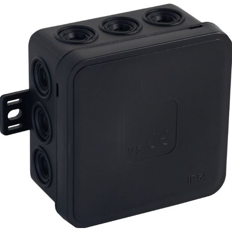 ORNO JB-13802 Caja Estanca Caja de Conexiones IP54 12 Entradas de Cable 75x75x41mm (Negro)