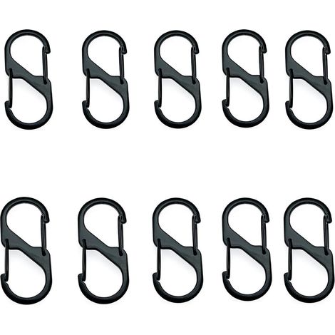 Mousqueton Clips Mousquetons en Forme de Double Mousqueton D'ouverture en Métal Mousqueton (1/5)