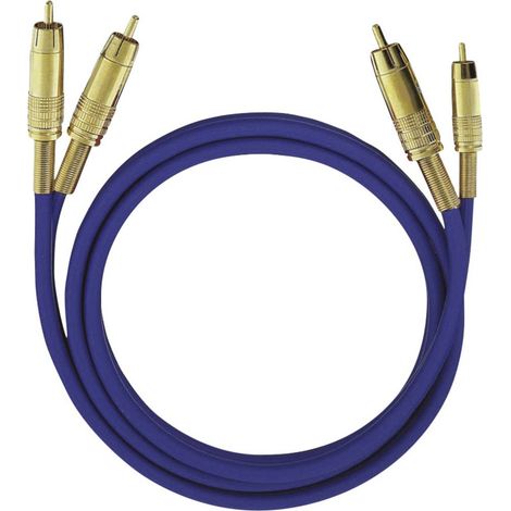 Cinch-RCA audio Câble de raccordement [2x Cinch-RCA mâle - 2x Cinch-RCA mâle] 3.00 m bleu contacts dorés Oehlbach NF 1 Master W751261 (1/3)