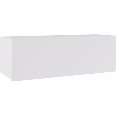 Armario de pared Tivdalu 101, Blanco + Blanco brillante (1/4)