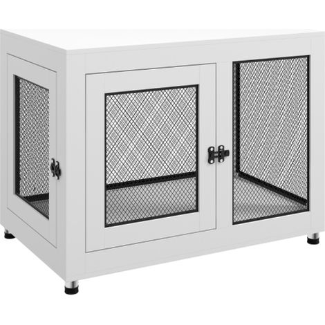 2-in-1 Large Dog Cage and Side Table with Two Doors and Cushion - Perfect for Stylish Pet Living Spaces (1/5)