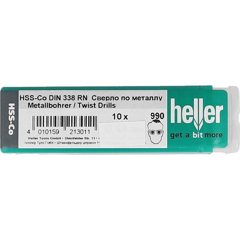 Heller HSS-Co Cobalt-Edelstahlbohrer DIN 338 RN Ø 5,9 x 57/93 mm (1/5)