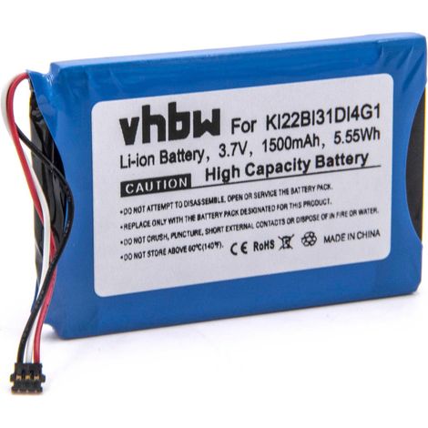 vhbw Akku kompatibel mit Garmin Nüvi 2689LMT, 2689LMT 6-inch GPS Navigation Navi (1500mAh, 3,7V, Li-Ion)