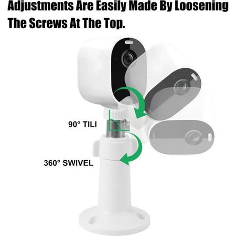 Support pour caméra d'extérieur, support métallique à 360 degrés, adapté à Arlo Pro 2, Arlo Pro, Arlo Go, Arlo Light (3 pièces) (1/4)