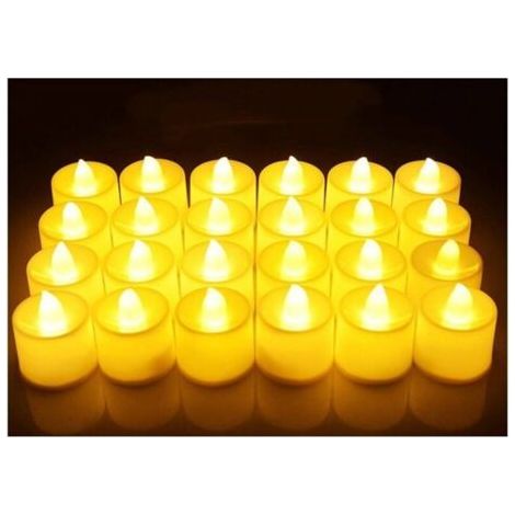 LED-Kerzen, 24er-Set, leuchtende und funkelnde Teelichter, Dekoration für Weihnachten. (1/5)