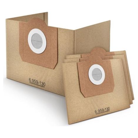 Sacs filtrants de rechange pour aspirateurs Kärcher WD3 [6.959-130.0/69591300] – Filtre multicouche pour poussières fines (paquet de 10) (1/5)
