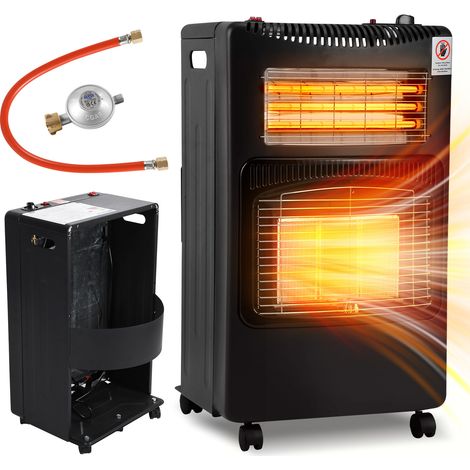 Randaco 2-in-1 Gas- & Elektroheizung 4200W/1200W, Keramik & Quarz, 3 Gasstufen, ODS, 5 Rollen (1/5)