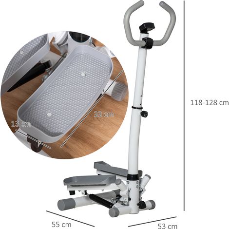 Stepper Heimtrainer für Zuhause mit LCD-Bildschirm einstellbare Geschwindigkeit Metall ABS 55 x 53 x 118-128 cm (1/5)