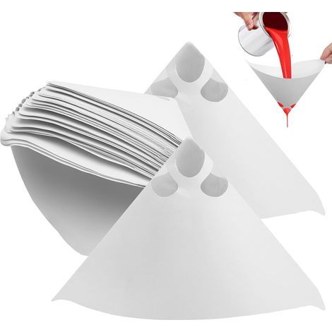 50 Pièces Filtres à Peinture, Coniques en Papier Filtre Peinture Outils Filtre Conique Nylon Pour Peinture De Voiture à Mailles Fines, Filtres en Maille pour Peinture Vernis Liquide Matière (1/5)