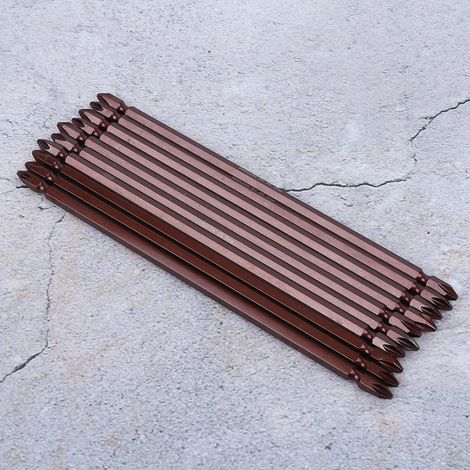 Set mit 10 doppelseitigen Schraubendreherbits H6.3, magnetische Phillips-Bits, lange Werkzeuge für Metall (H6.3 x 200MMPH2) (1/5)