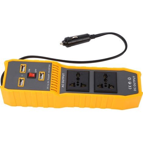 200-W-Kfz-Wechselrichter (12 V DC auf 220 V AC), Fahrzeug-Konverteradapter mit 3 USB-Anschlüssen, 2 universellen USB-Anschlüssen und 1 Zigarettenanzünderbuchse (1/5)