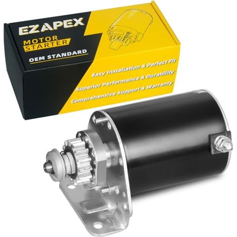 Démarreur compatible avec Briggs Stratton 12 13 14 14.5 16 16.5 17 17.5 18 18.5 19.5HP 344cc 465cc 502cc 465cc Cub Cadet 593934 693551 030221 LGG 69355 1 14 dents (1/5)