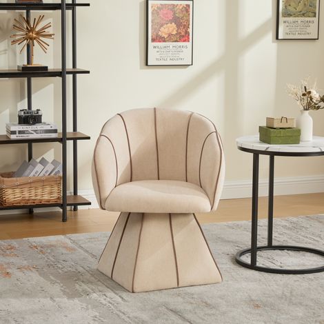 Fauteuil pivotant en chenille, ergonomique, dossier haut, camel DESVIAE (1/5)