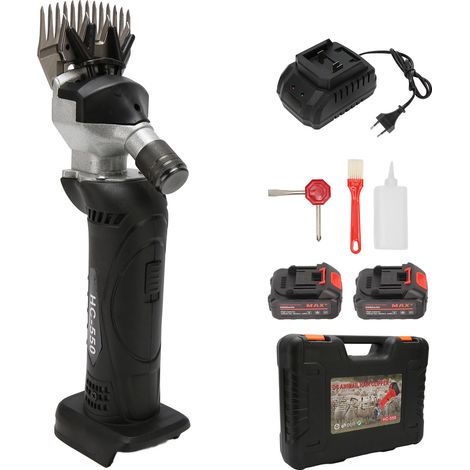 Tondeuse à moutons noire 200W moteur 6 vitesses max 2600 tr/min lame en alliage 4000mAh tondeuse tapis maison ferme 100-240V prise UE (1/5)