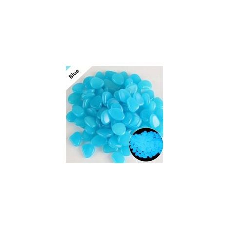 Bardusch-Lot de 400 galets lumineux bleus Pierre décorative glow in the dark pour aquarium et jardin Non toxiques et réutilisables