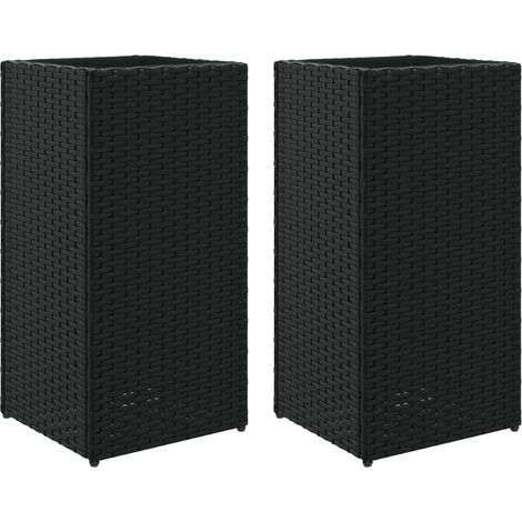 Maison Exclusive - Pflanzkübel 2 Stk. Schwarz 30x30x60 cm Poly Ra