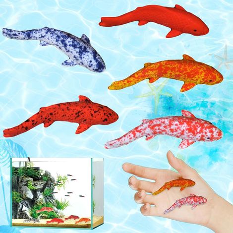 figuras de peces flotantes de plástico, peces artificiales flotantes, peces pequeños de simulación, peces de plástico para acuario, adornos de baño para acuario.