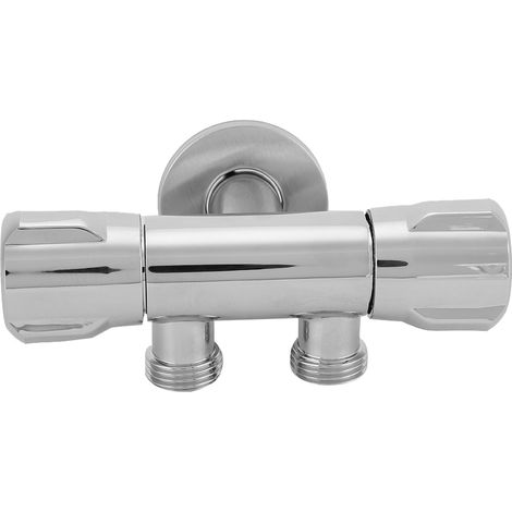 Kupfer-Doppelschalter-Eckventil für WC, Bidet und Dusche, Badezimmerzubehör G1/2 (1/5)