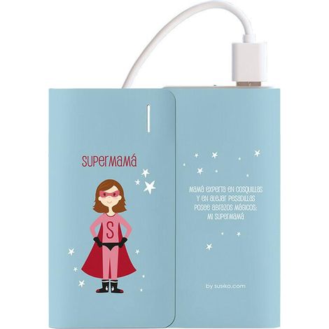 BATERIA EXTERNA SUSIKO 4000MAH POWERBANK SUPERMAMA AZUL SKPWB023