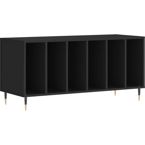 Armoire à disques - Meuble disques de rangement noir 100x38x48 cm bois d'ingénierie fr232 - Maison La Vie